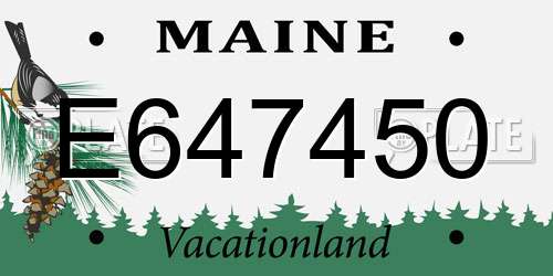 E647450 Maine License Plate