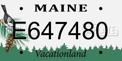 E647480 Maine License Plate