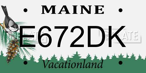 E672DK Maine License Plate