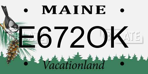 E672OK Maine License Plate