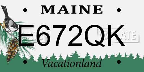 E672QK Maine License Plate