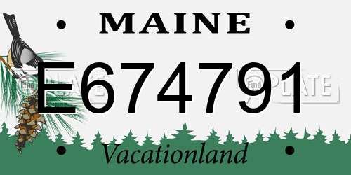 E674791 Maine License Plate