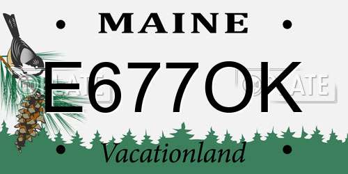 E677OK Maine License Plate