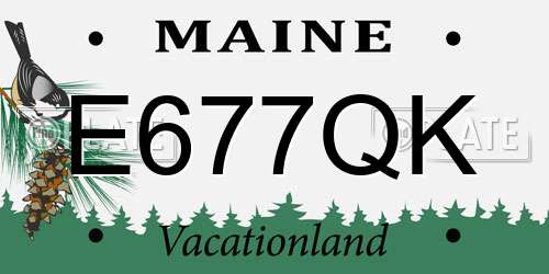 E677QK Maine License Plate