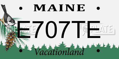 E707TE Maine License Plate