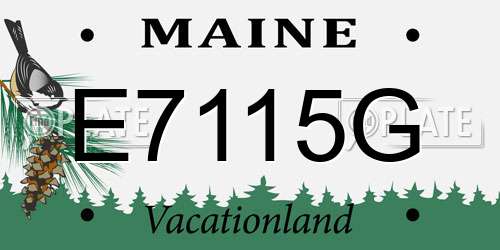 E7115G Maine License Plate