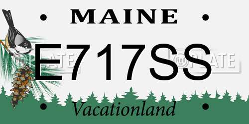 E717SS Maine License Plate