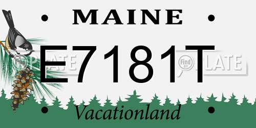 E7181T Maine License Plate