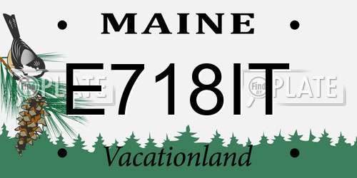 E718IT Maine License Plate