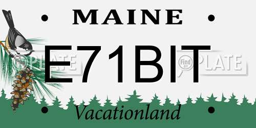 E71BIT Maine License Plate