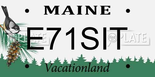 E71SIT Maine License Plate