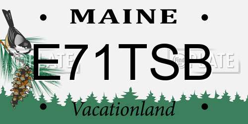 E71TSB Maine License Plate