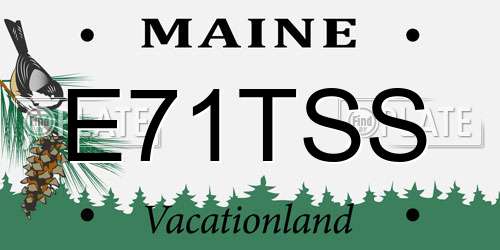 E71TSS Maine License Plate