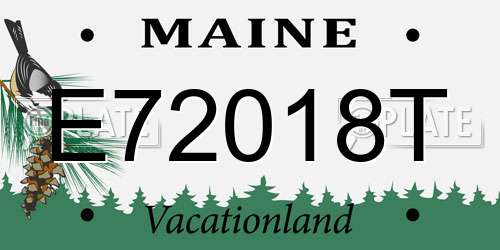 E72018T Maine License Plate
