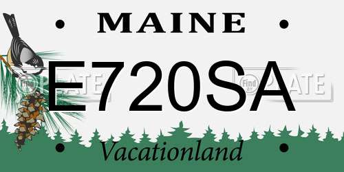 E720SA Maine License Plate
