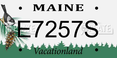 E7257S Maine License Plate