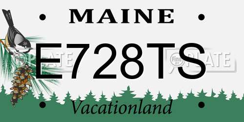 E728TS Maine License Plate