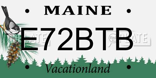 E72BTB Maine License Plate