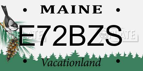 E72BZS Maine License Plate