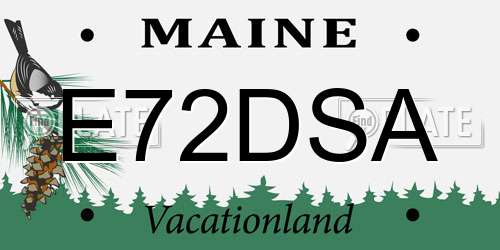 E72DSA Maine License Plate
