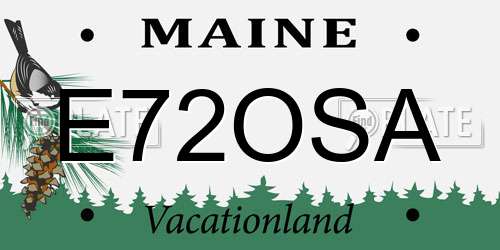 E72OSA Maine License Plate