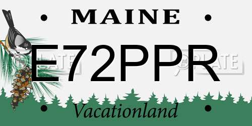 E72PPR Maine License Plate