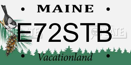 E72STB Maine License Plate