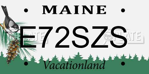 E72SZS Maine License Plate