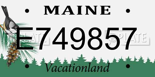 E749857 Maine License Plate