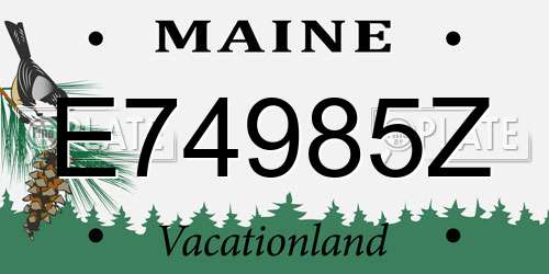 E74985Z Maine License Plate