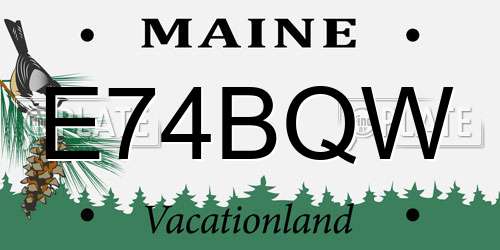 E74BQW Maine License Plate