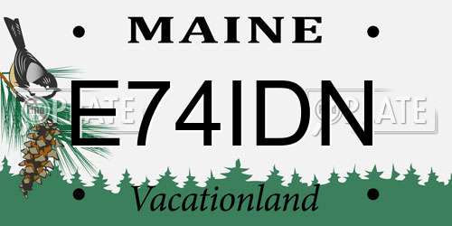 E74IDN Maine License Plate