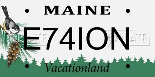 E74ION Maine License Plate