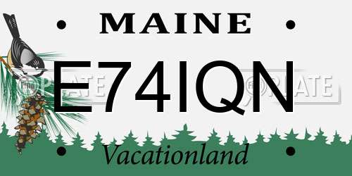 E74IQN Maine License Plate