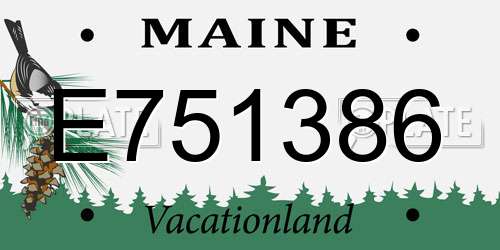 E751386 Maine License Plate