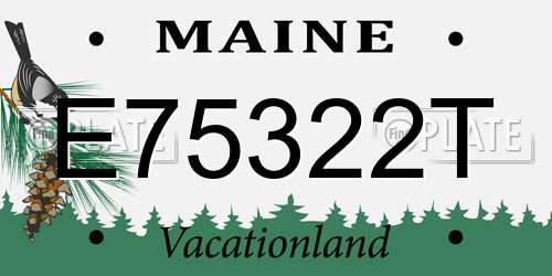 E75322T Maine License Plate