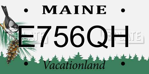 E756QH Maine License Plate