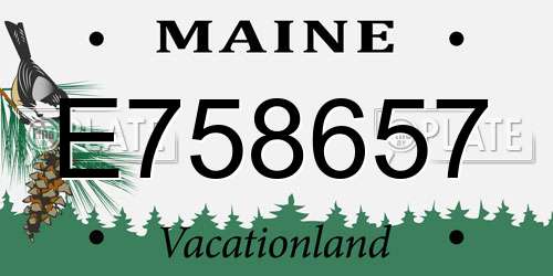 E758657 Maine License Plate