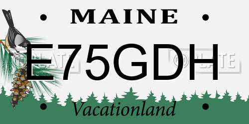 E75GDH Maine License Plate