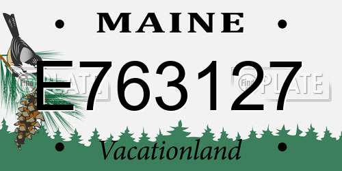 E763127 Maine License Plate