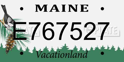 E767527 Maine License Plate