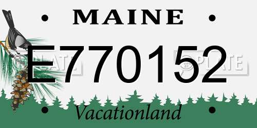 E770152 Maine License Plate