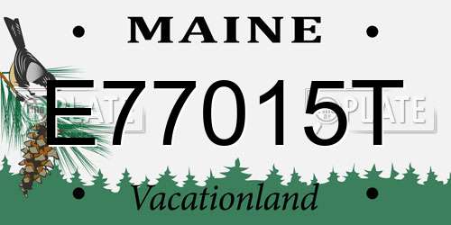 E77015T Maine License Plate