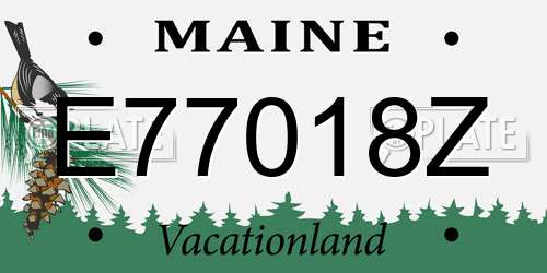 E77018Z Maine License Plate