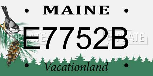 E7752B Maine License Plate