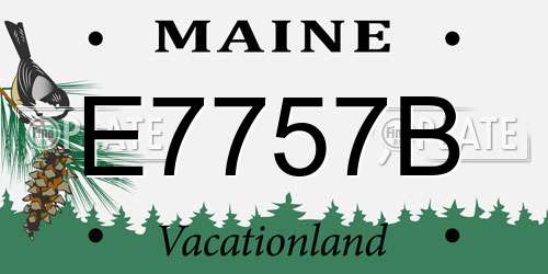 E7757B Maine License Plate
