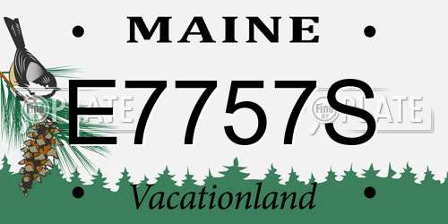 E7757S Maine License Plate