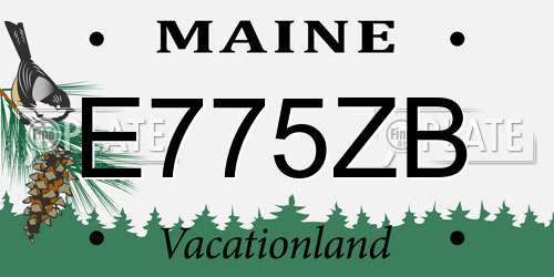 E775ZB Maine License Plate