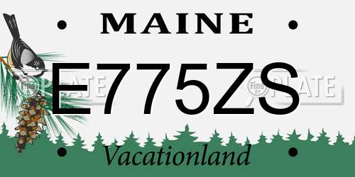 E775ZS Maine License Plate