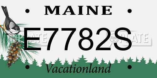 E7782S Maine License Plate